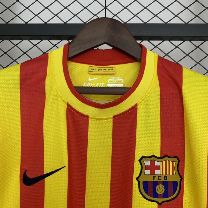 Retro Jersey 2013-2014 Barcelona Away Yellow Soccer Jersey Vintage Football Shirt