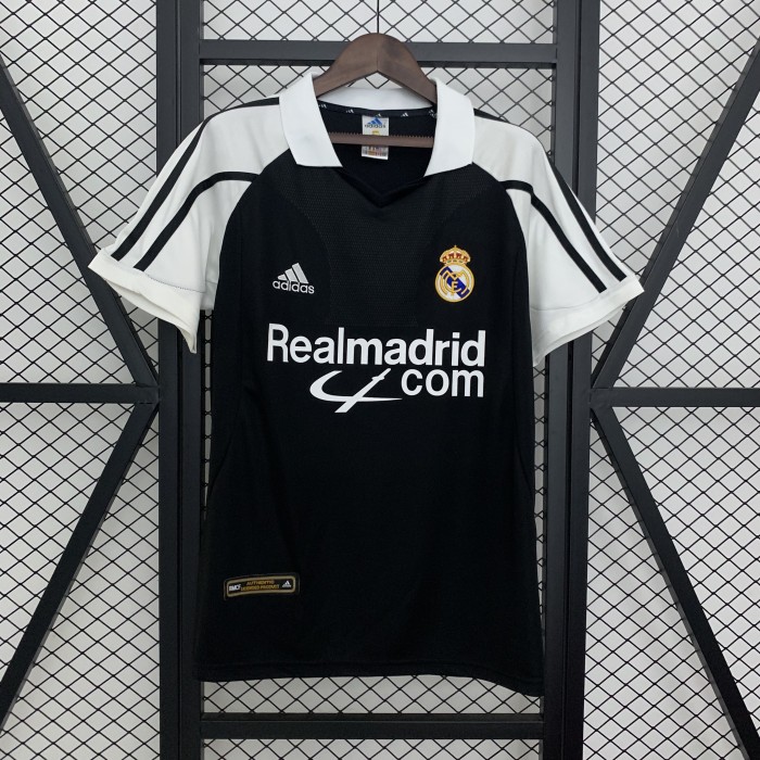 Retro Shirt 2001-2002 Real Madrid Away Black Vintage Soccer Jersey
