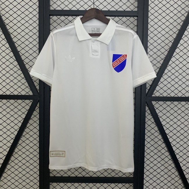 Fan Version 2025-2026 Colo-Colo 100th Anniversary White Soccer Jersey Football Shirt