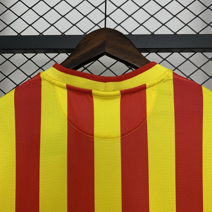 Retro Jersey 2013-2014 Barcelona Away Yellow Soccer Jersey Vintage Football Shirt