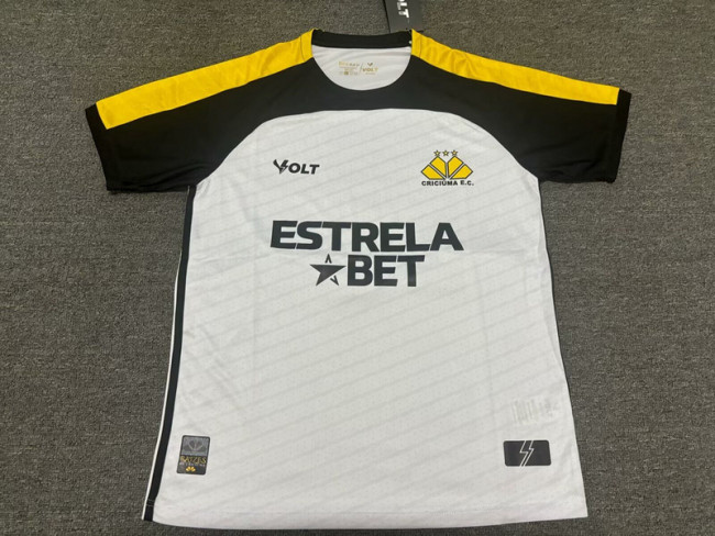 Fan Version 2025-2026 Criciúma Away White Soccer Jersey Criciuma Football Shirt