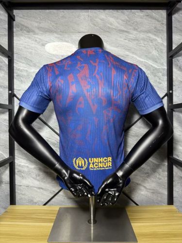 Barca Camisetas de Futbol Player Version 2025-2026 Barcelona Blue Special Edition Soccer Jersey