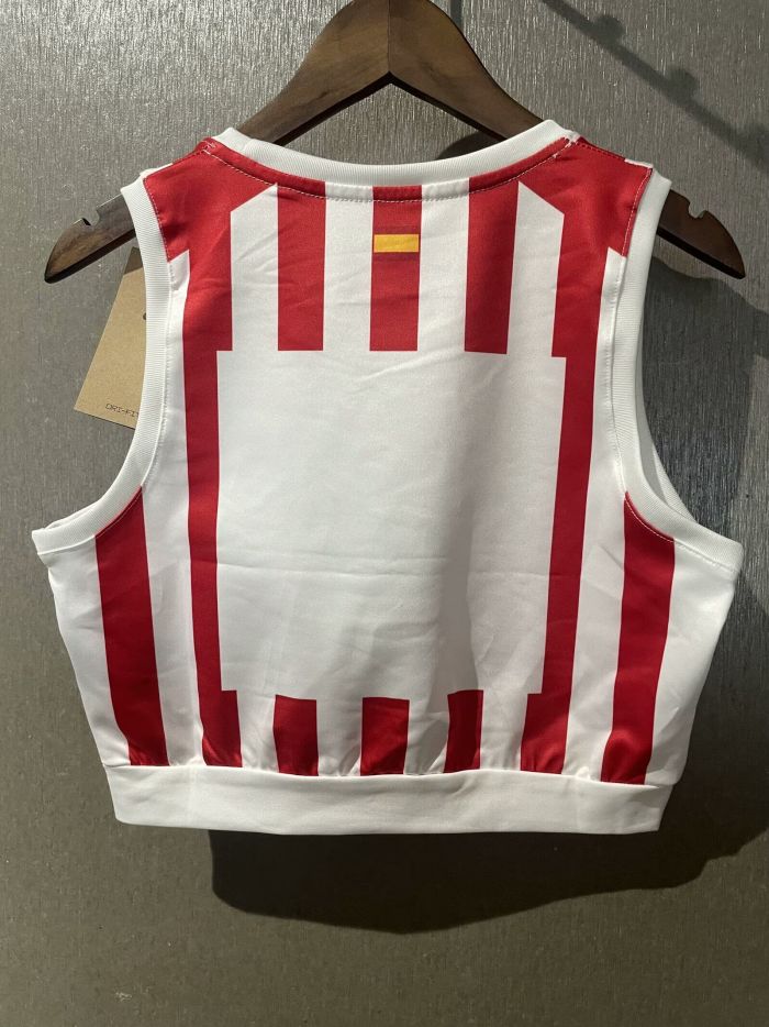 Women 2025-2026 Atletico Madrid Home Soccer Yoga Vest Girl Football Jersey