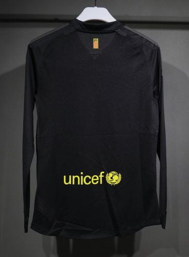 Player Version Long Sleeve Retro Jersey Barcelona 2011-2012 Away Black Sooccer Jersey Vintage Football Shirt