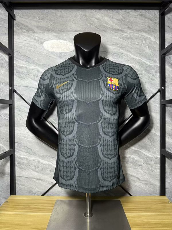Retro Model Barca Camisetas de Futbol Player Version 2025-2026 Barcelona Black/Grey Special Edition Soccer Jersey