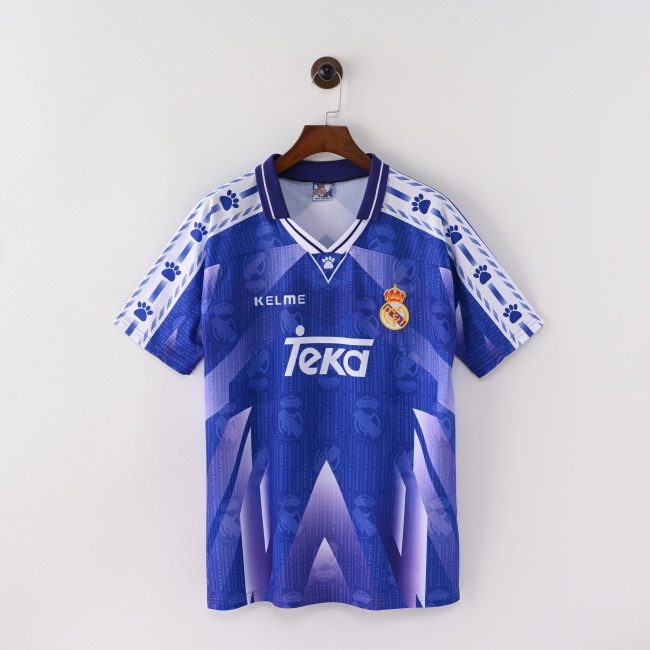 Retro Jersey 1996-1997 Real Madrid Away Purple Soccer Jersey Vintage Football Shirt