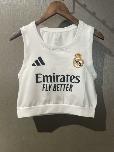 Women 2025-2026 Real Madrid Home Soccer Yoga Vest Girl Football Jersey