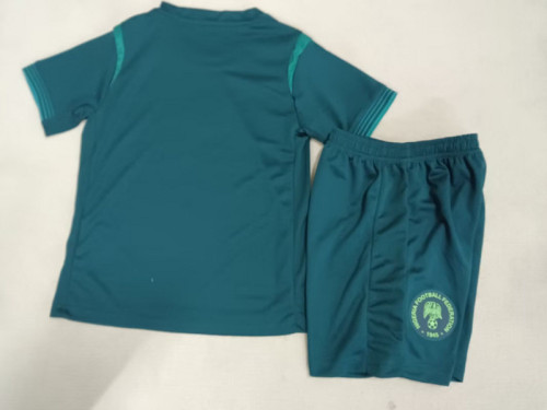 Youth Uniform Kids Kit 2025 Nigeria Away Green Soccer Jersey Shorts Child Football Set