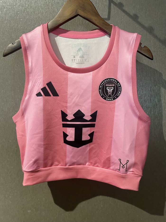 Women 2025-2026 Inter Miami Home Soccer Yoga Vest Girl Football Jersey