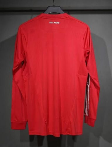 Long Sleeve Retro Jersey Player Version Real Madrid 2011-2012 Third Away Red Soccer Jersey Vintage Football Shirt