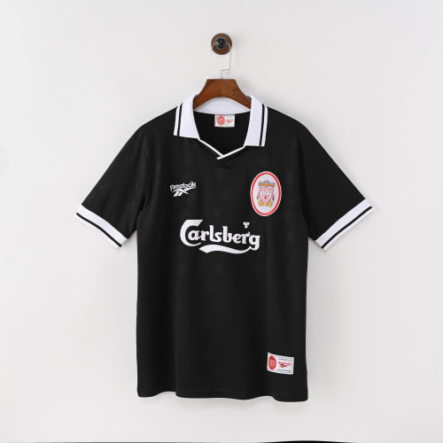 Retro Jersey 1996-1997 Liverpool Third Away Black Soccer Jersey Vintage Football Shirt