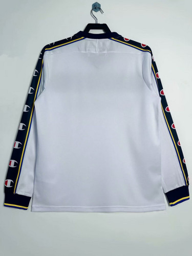 Long Sleeve Retro Jersey 2002-2003 Parma Away White Soccer Jersey Vintage Football Shirt