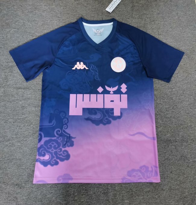Fans Version 2025 Tunisia Blue/Pink Soccer Training Jersey Football Shirt