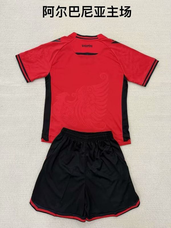 Adult Uniform 2025-2026 Albania Home Red Soccer Jersey Shorts Men's Football Kit