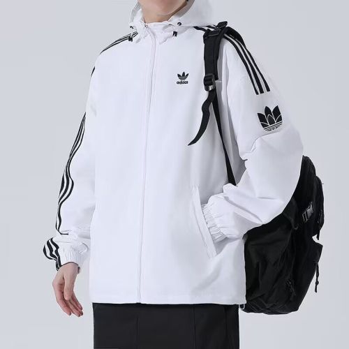 with Caps 2025-2026 AD White Soccer Windbreaker Jacket Football Jacket