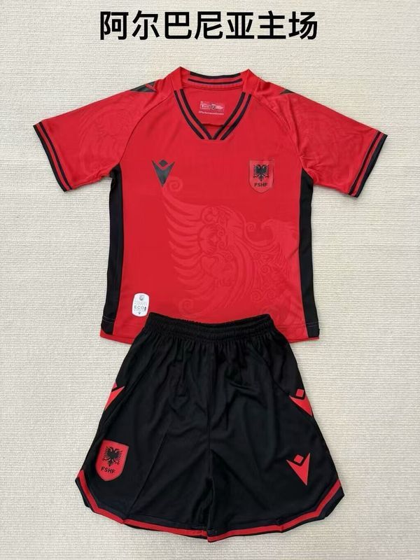 Adult Uniform 2025-2026 Albania Home Red Soccer Jersey Shorts Men's Football Kit