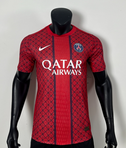 Player Version 2025-2026 PSG Red Soccer Training Jersey Paris Football Maillot