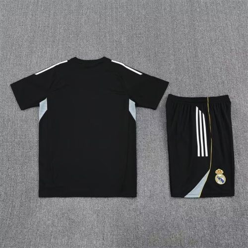 Adult Uniform 2025-2026 Real Madrid Black Soccer Training Jersey and Shorts Football Kits