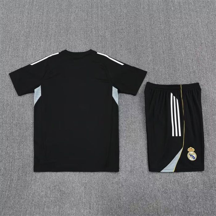Adult Uniform 2025-2026 Real Madrid Black Soccer Training Jersey and Shorts Football Kits