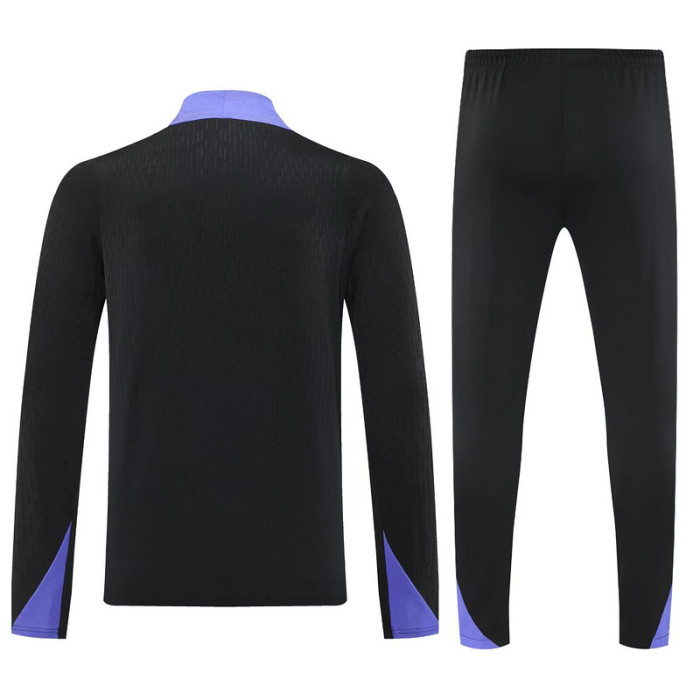 2025-2026 Barcelona Black/Purple Soccer Training Sweater and Pants Football Kit