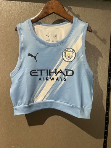 Women 2025-2026 Manchester City Home Soccer Yoga Vest Girl Football Jersey