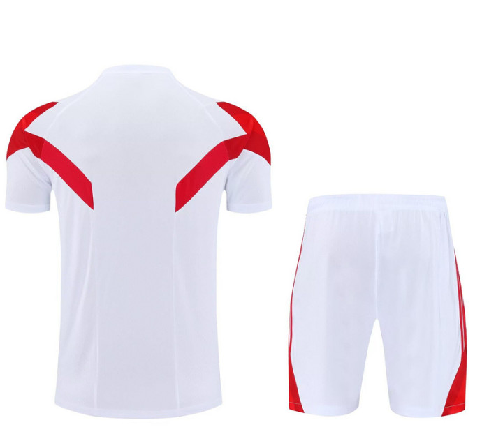 Adult Uniform 2025-2026 Bayern Munich White/Red Soccer Training Jersey and Shorts Football Kits
