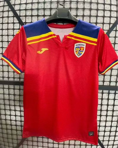 Fan Version 2025 Romania Away Red Soccer Jersey Football Shirt