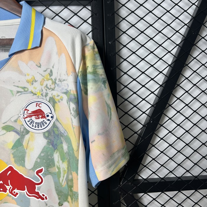 Fans Version 2025-2026 Red Bull Salzburg Away Flower Soccer Jersey Football Shirt