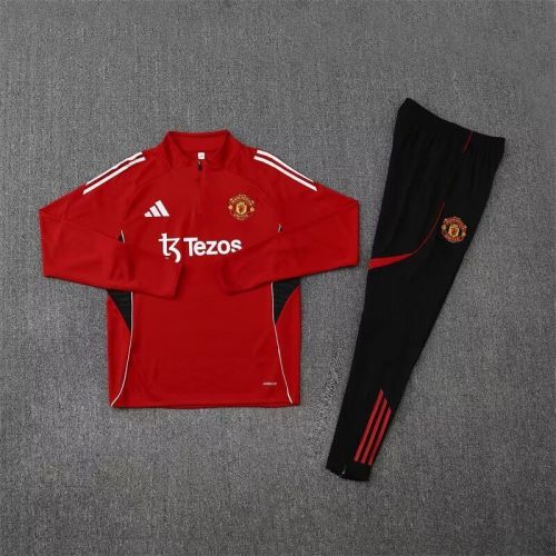 2025-2026 Manchester United Red Soccer Training Sweater and Pants Football Kit