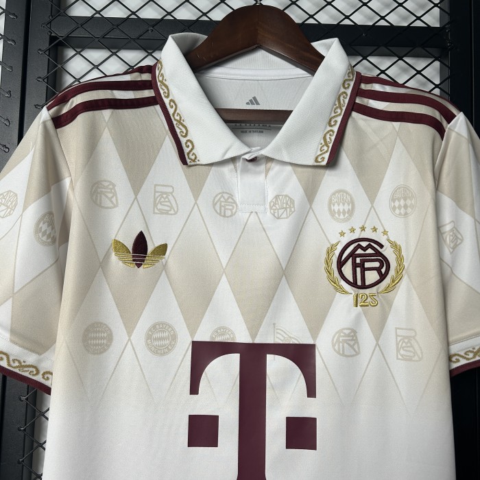 Fan Version 2025-2026 Bayern Munich Special Edition Soccer Jersey Bayern Munchen Beige Football Shirt