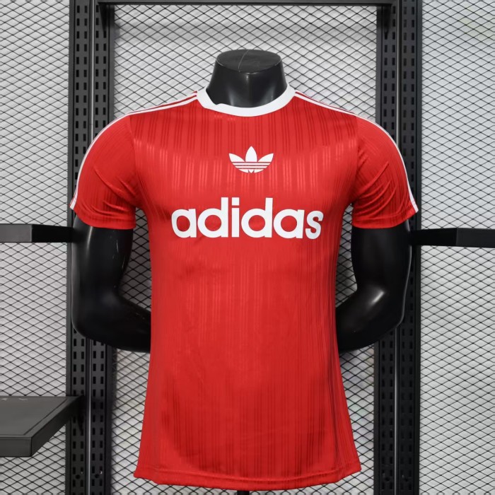2025 AD Soccer Training T-shirt Red Casual Football Shirt
