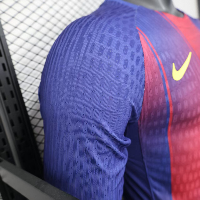 Long Sleeve Barca Camisetas de Futbol Player Version 2025-2026 Barcelona Home Soccer Jersey