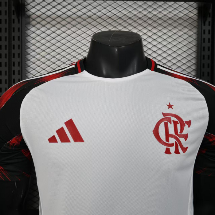 without Sponor Logo Player Version 2025-2026 Flamengo Away White Soccer Jersey Football Shirt