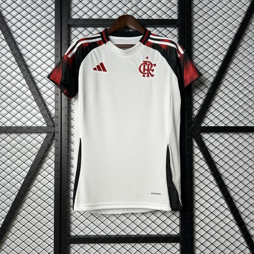 Women Flamengo 2025-2026 Away White Soccer Jersey Girl Football Shirt