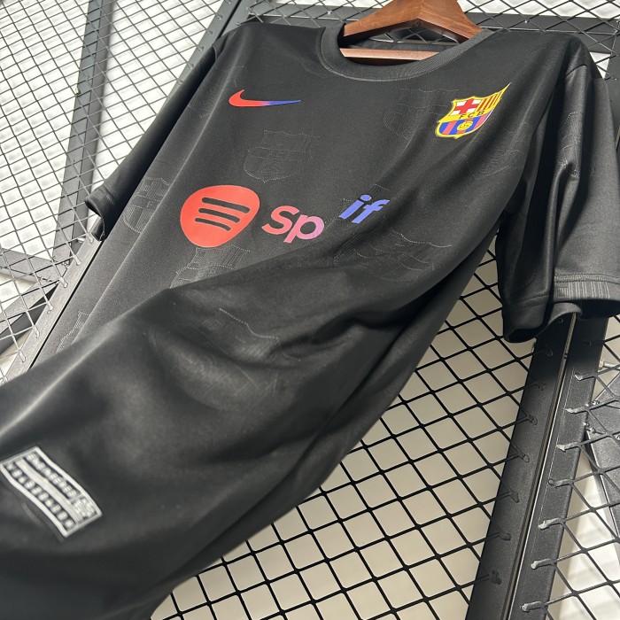 Barca Camisetas de Futbol Fans Version 2025-2026 Barcelona Black Special Edition Soccer Jersey