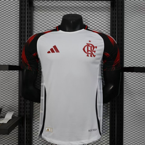 without Sponor Logo Player Version 2025-2026 Flamengo Away White Soccer Jersey Football Shirt