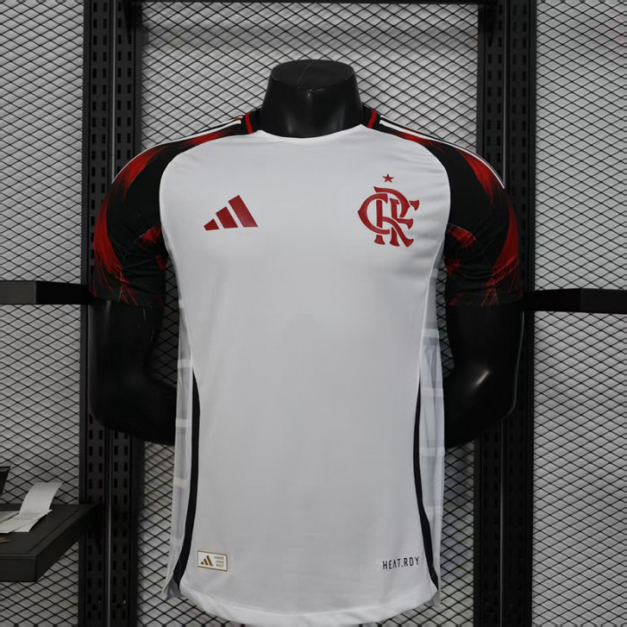 without Sponor Logo Player Version 2025-2026 Flamengo Away White Soccer Jersey Football Shirt