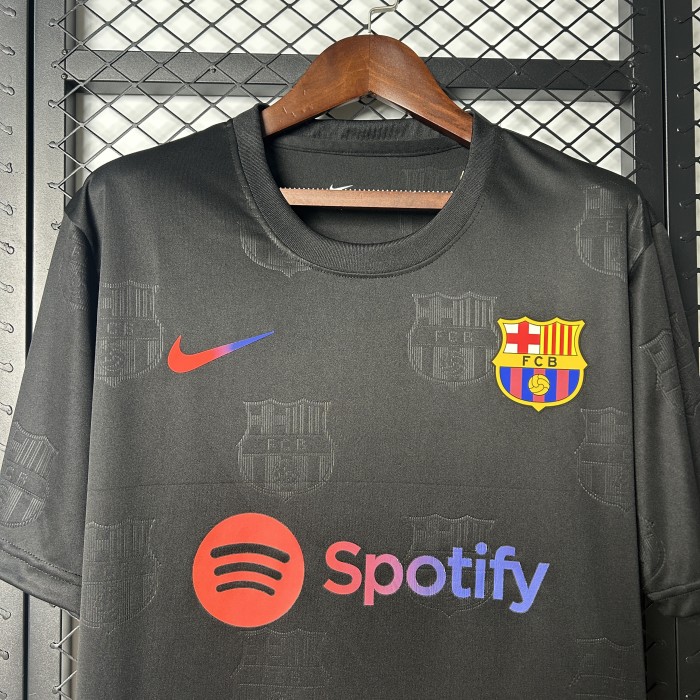 Barca Camisetas de Futbol Fans Version 2025-2026 Barcelona Black Special Edition Soccer Jersey