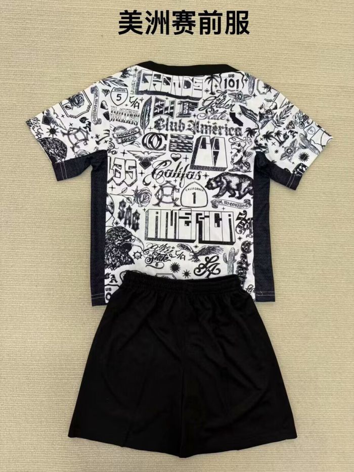 Youth Uniform Kids Kit Club America 2025-2026 Soccer Training Jersey Shorts Child Football Set