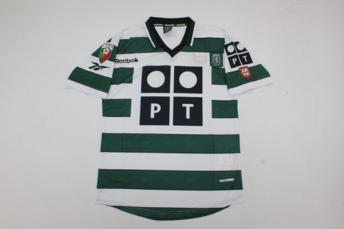 Retro Jersey 2000-2001 Sporting Lisbon Home Soccer Jersey Vintage Football Shirt