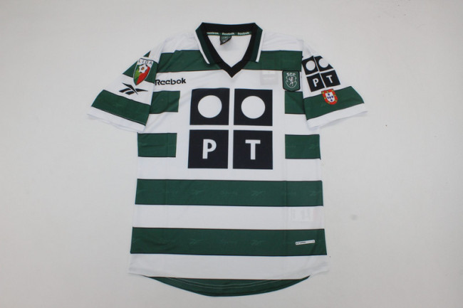 Retro Jersey 2000-2001 Sporting Lisbon Home Soccer Jersey Vintage Football Shirt