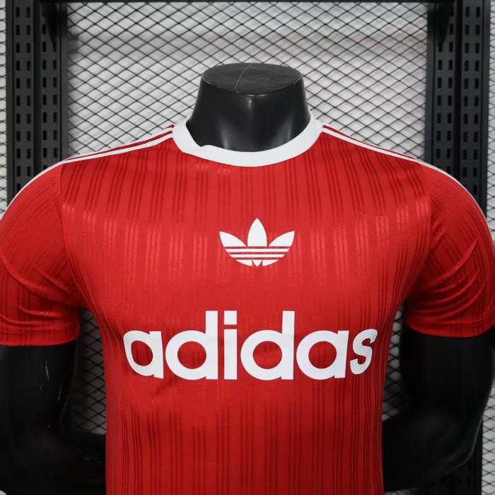 2025 AD Soccer Training T-shirt Red Casual Football Shirt