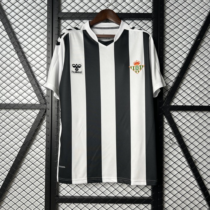 Fan Version 2025-2026 Real Betis Black/White Soccer Jersey Football Shirt