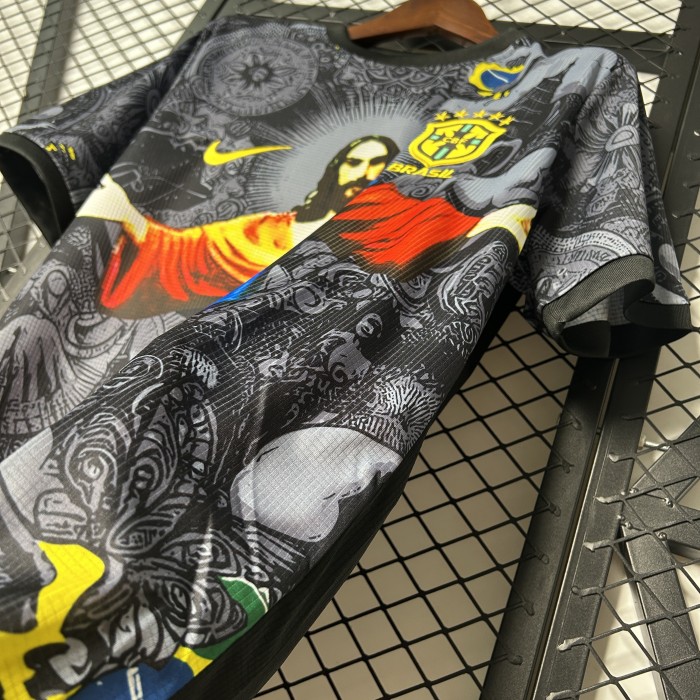 Fan Version 2025 Brazil Star Jesus Edition Special Version Soccer Jersey Brasil Camisetas de Futbol