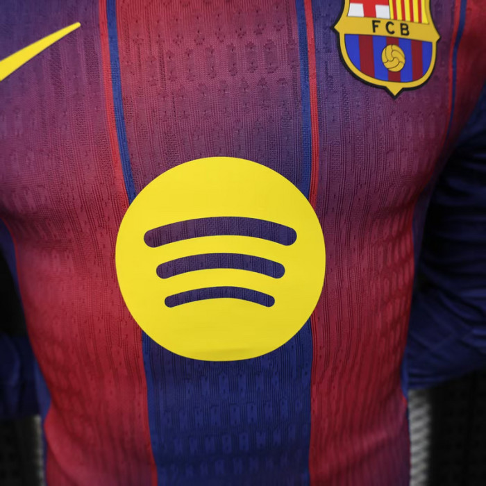 Long Sleeve Barca Camisetas de Futbol Player Version 2025-2026 Barcelona Home Soccer Jersey