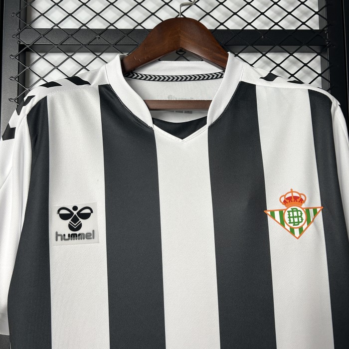 Fan Version 2025-2026 Real Betis Black/White Soccer Jersey Football Shirt