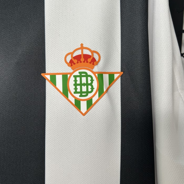 Fan Version 2025-2026 Real Betis Black/White Soccer Jersey Football Shirt