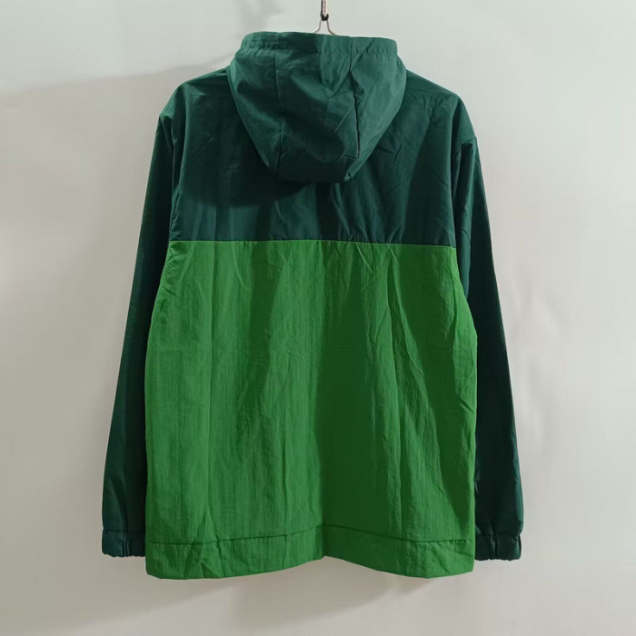 with Cap 2025-2026 Barcelona Green Soccer Windbreaker Jacket Football Jacket