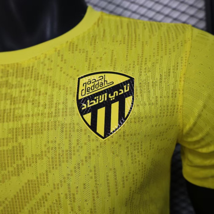 Player Version 2025-2026 Ittihad Yellow Soccer Training Jersey Football Shirt