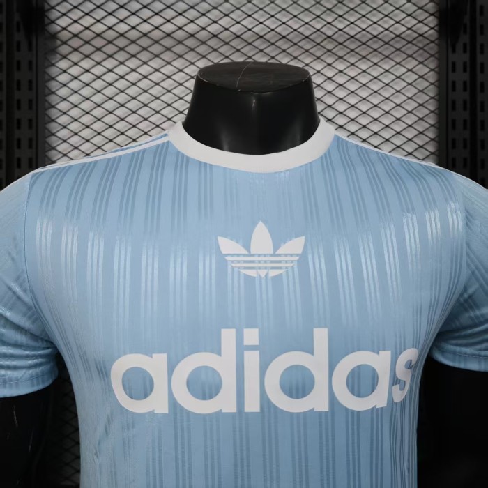 2025 AD Soccer Training T-shirt Light Blue Casual Football Shirt